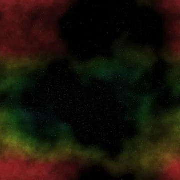 Seamless space pattern with color nebula Illustrazione stock