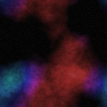 Seamless space pattern with color nebula Stock Illustration