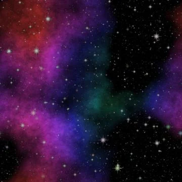 Seamless space pattern with color nebula イラスト素材