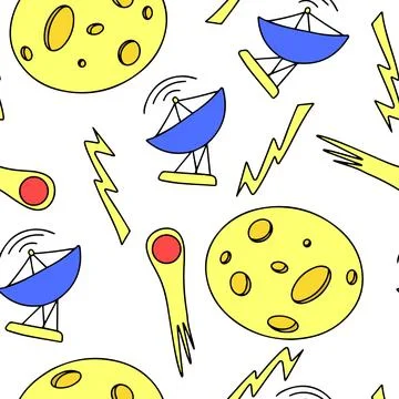 Seamless space pattern. Stock Illustration