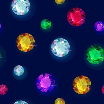 Seamless sparkling gems Stock Illustration