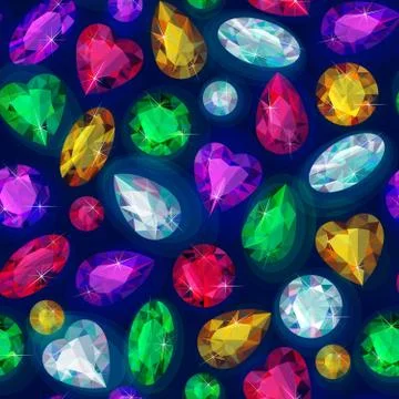 Seamless sparkling gems Stock Illustration