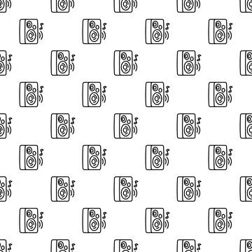 Seamless speaker sound pattern generating technology background Illustrazione stock