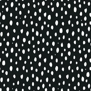 Seamless speckled pattern with white hand drawn dots. Polka dot background 스톡 일러스트
