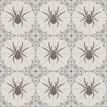 Seamless Spider Pattern Illustrazione stock