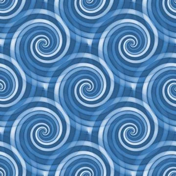 Seamless spiral pattern background in blue Stock Illustration