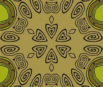 Seamless spiral pattern gold brown Stock Illustration