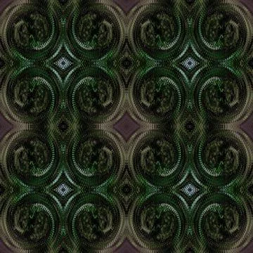 Seamless spiral pattern green brown Stock Illustration