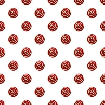 Seamless spiral red candy pattern on white background イラスト素材