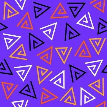 Seamless spiral triangle outline pattern for Halloween Illustrazione stock