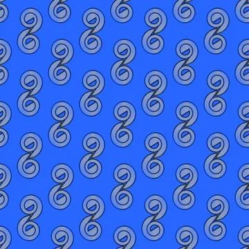 Seamless spirals pattern azure blue gray black Stock Illustration