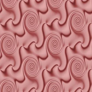 Seamless spirals pattern pink brown diagonally dimensional Stock Illustration