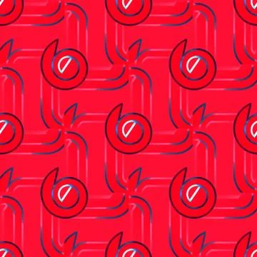 Seamless spirals pattern red blue violet white Stock Illustration