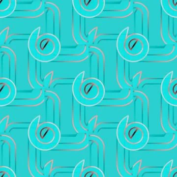 Seamless spirals pattern turquoise pink pastel red brown Stock Illustration