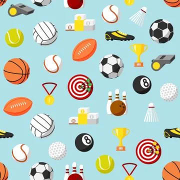Seamless sports pattern background イラスト素材