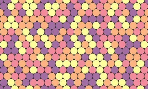 Seamless spotted pattern with colorful round shapes, ideal for abstract bac.. Illustrazione stock