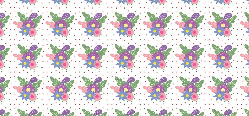 Seamless Spring Floral Pattern Background Stock Illustration