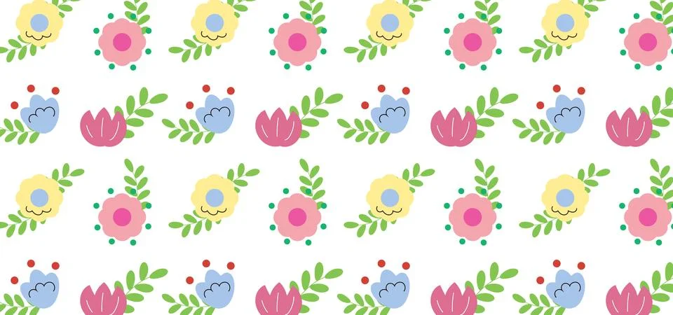 Seamless Spring Floral Pattern Background Stock Illustration