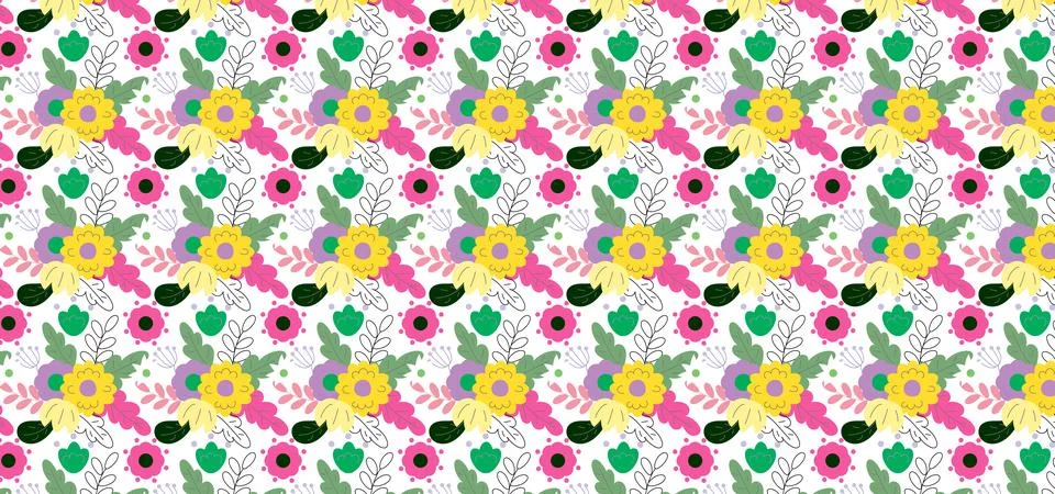 Seamless Spring Floral Pattern Background Stock Illustration