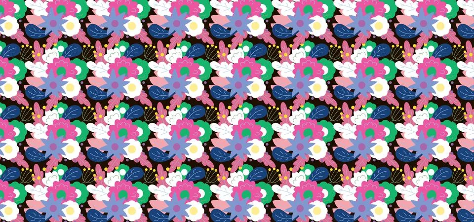 Seamless Spring Floral Pattern Background Stock Illustration