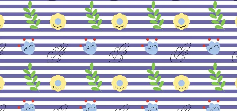 Seamless Spring Floral Pattern Background Stock Illustration