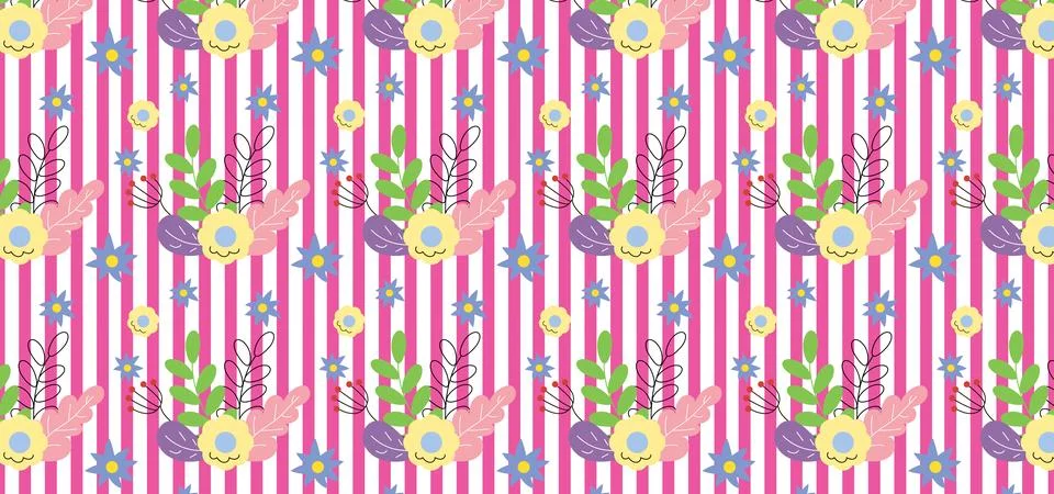 Seamless Spring Floral Pattern Background Stock Illustration