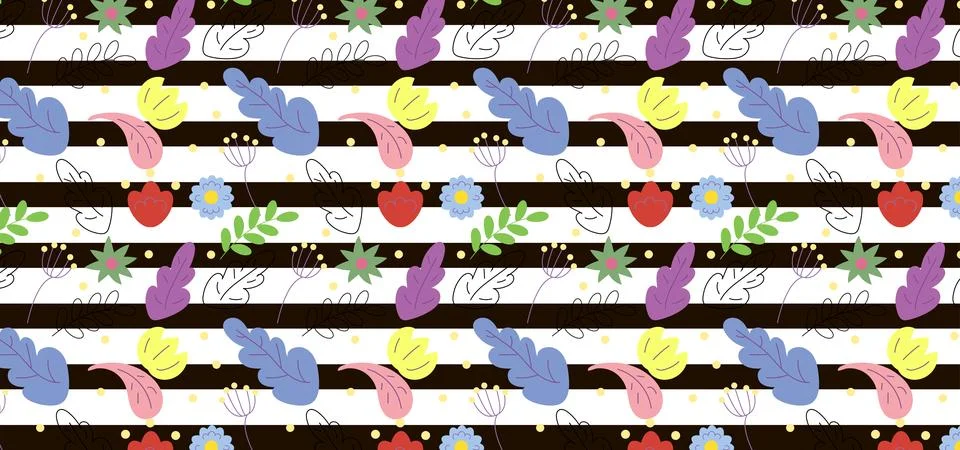 Seamless Spring Floral Pattern Background Illustrazione stock