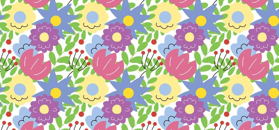 Seamless Spring Floral Pattern Background Stock Illustration