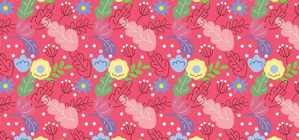 Seamless Spring Floral Pattern Background Stock Illustration