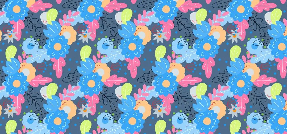 Seamless Spring Floral Pattern Background Stock Illustration