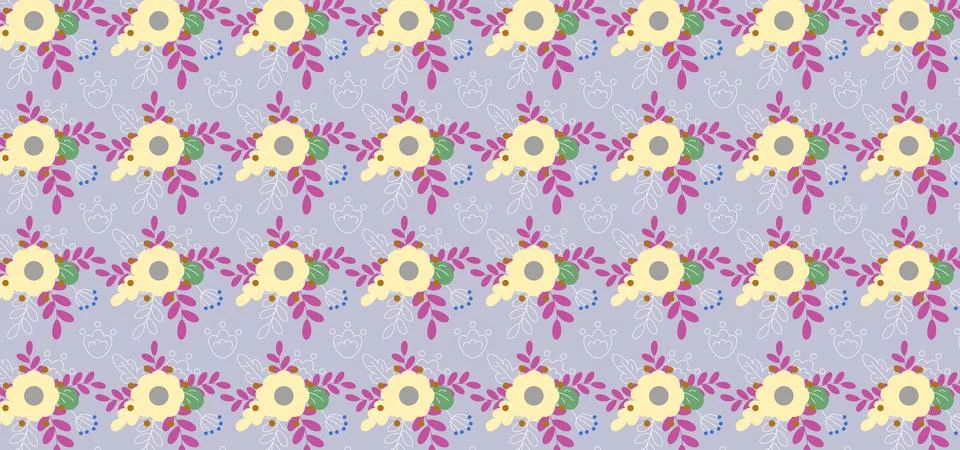 Seamless Spring Floral Pattern Background Stockillustratie