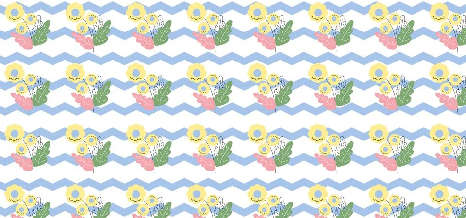 Seamless Spring Floral Pattern Background Stock Illustration
