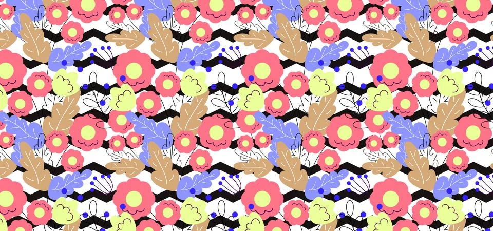 Seamless Spring Floral Pattern Background Stock Illustration