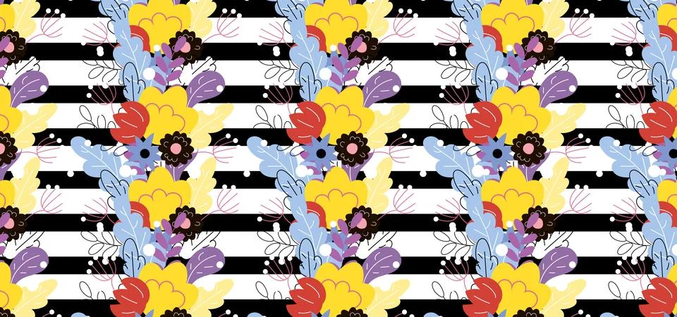 Seamless Spring Floral Pattern Background Stock Illustration