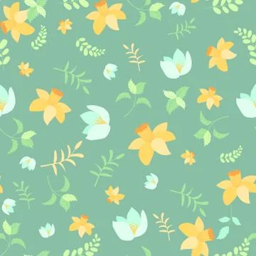 Seamless spring flower pattern Stock Illustration