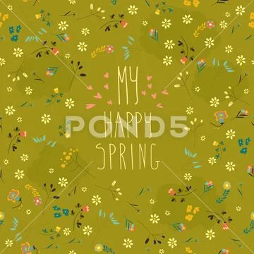 Seamless spring flower pattern ~ Clip Art #72285311