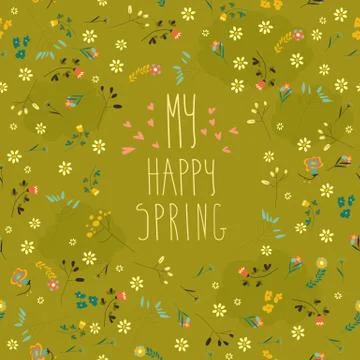 Seamless spring flower pattern Stock Illustration