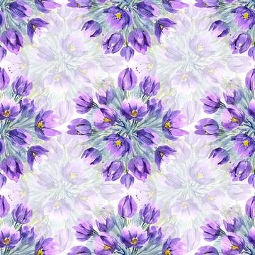Seamless spring pattern with a bouquet of snowdrops Stock Illustration