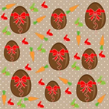 Seamless spring pattern with easter eggs Stock Illustration