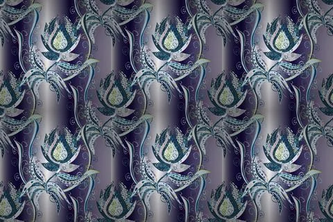 Seamless spring pattern with little flowers. On neutral, violet and blue colors Stock Illustration