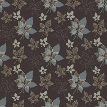 Seamless spring pattern Seamless spring pattern .Grey leaf,abstract leaf,l... Foto stock