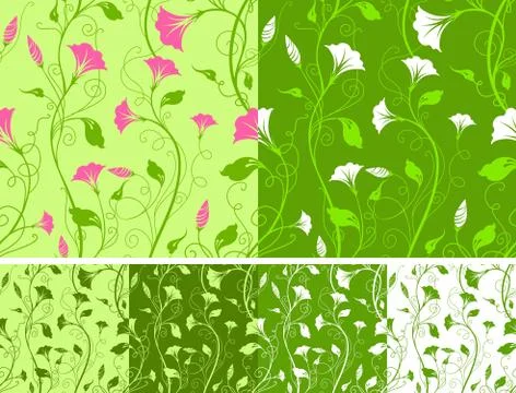 Seamless spring patterns. Stock Illustration