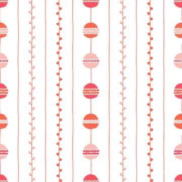 Seamless spring vector pattern. Hand drawn abstract twig background Stock Illustration