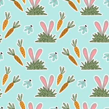 Seamless spring vector pattern. Stock Illustration