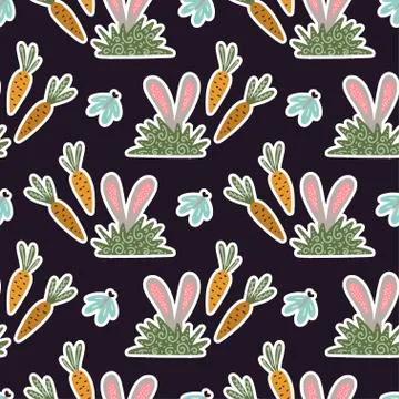 Seamless spring vector pattern. Stock Illustration
