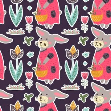 Seamless spring vector pattern. 스톡 일러스트