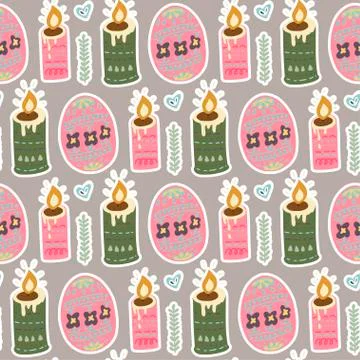 Seamless spring vector pattern. Stock Illustration