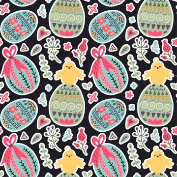 Seamless spring vector pattern. Stock Illustration
