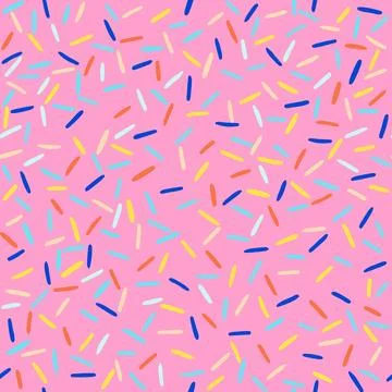 Seamless sprinkle pattern. Colorful background design with cute pastel colo.. Stock Illustration