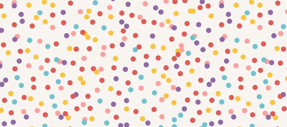 Seamless sprinkle pattern with colorful dots. Vector illustration of confet.. Stock Illustration
